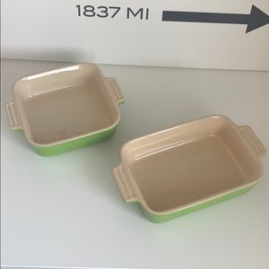 Two Le Crueset bakeware dishes